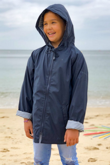 ciré imperméable doublé coton bleu marine mixte pour enfant