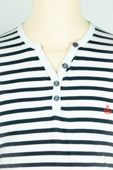 Tee-shirt rayé homme, col tunisien
