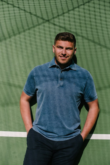 polo coton piqué rouge délavé pour homme