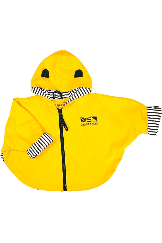 ciré imperméable forme cape jaune pour bébé et enfant